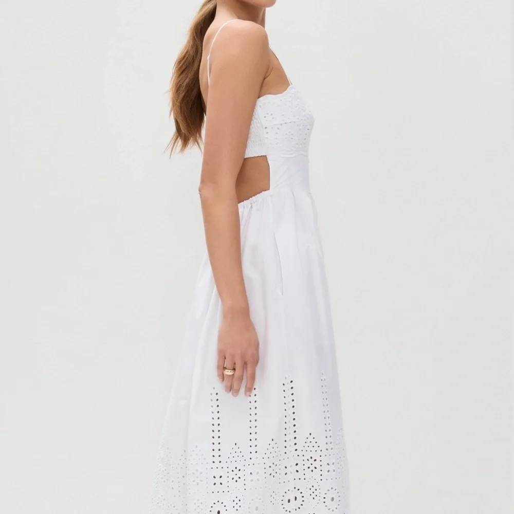 Susana Monaco Embroidered Poplin Open Back Dress - Picture 4 of 10